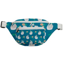 Elegant-swan-pattern-with-water-lily-flowers Fanny Pack by uniart180623