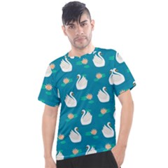 Elegant-swan-pattern-with-water-lily-flowers Men s Sport Top by uniart180623