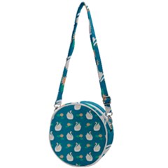 Elegant-swan-pattern-with-water-lily-flowers Crossbody Circle Bag by uniart180623