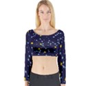 Seamless-pattern-with-cartoon-zodiac-constellations-starry-sky Long Sleeve Crop Top View1