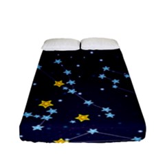 Seamless-pattern-with-cartoon-zodiac-constellations-starry-sky Fitted Sheet (full/ Double Size) by uniart180623