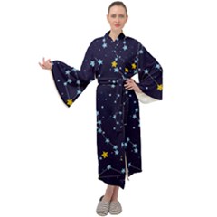 Seamless-pattern-with-cartoon-zodiac-constellations-starry-sky Maxi Velvet Kimono by uniart180623