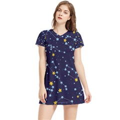 Seamless-pattern-with-cartoon-zodiac-constellations-starry-sky Women s Sports Skirt by uniart180623