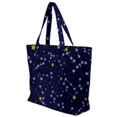 Seamless-pattern-with-cartoon-zodiac-constellations-starry-sky Zip Up Canvas Bag by uniart180623