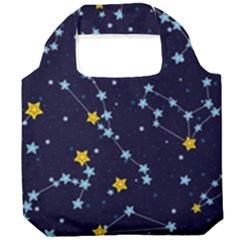 Seamless-pattern-with-cartoon-zodiac-constellations-starry-sky Foldable Grocery Recycle Bag by uniart180623