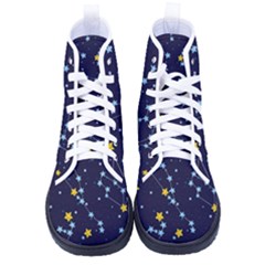 Seamless-pattern-with-cartoon-zodiac-constellations-starry-sky Men s High-top Canvas Sneakers by uniart180623