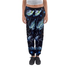 Colorful-abstract-pattern-consisting-glowing-lights-luminescent-images-marine-plankton-dark Women s Jogger Sweatpants by uniart180623