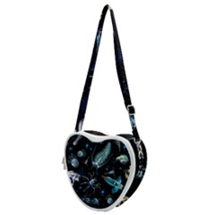 Colorful-abstract-pattern-consisting-glowing-lights-luminescent-images-marine-plankton-dark Heart Shoulder Bag by uniart180623