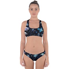 Colorful-abstract-pattern-consisting-glowing-lights-luminescent-images-marine-plankton-dark Cross Back Hipster Bikini Set by uniart180623