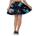 Colorful-abstract-pattern-consisting-glowing-lights-luminescent-images-marine-plankton-dark Velvet Skater Skirt View2