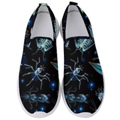 Colorful-abstract-pattern-consisting-glowing-lights-luminescent-images-marine-plankton-dark Men s Slip On Sneakers by uniart180623