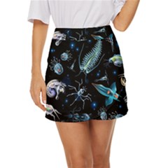 Colorful-abstract-pattern-consisting-glowing-lights-luminescent-images-marine-plankton-dark Mini Front Wrap Skirt by uniart180623