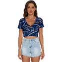 Chains-seamless-pattern V-Neck Crop Top View1