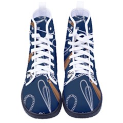 Chains-seamless-pattern Men s High-top Canvas Sneakers