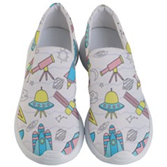 Cute-seamless-pattern-with-space Women s Lightweight Slip Ons by uniart180623