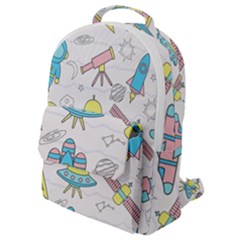 Cute-seamless-pattern-with-space Flap Pocket Backpack (small) by uniart180623