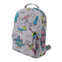 Cute-seamless-pattern-with-space Flap Pocket Backpack (large) by uniart180623