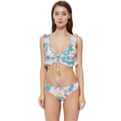 Cute-seamless-pattern-with-space Low Cut Ruffle Edge Bikini Set