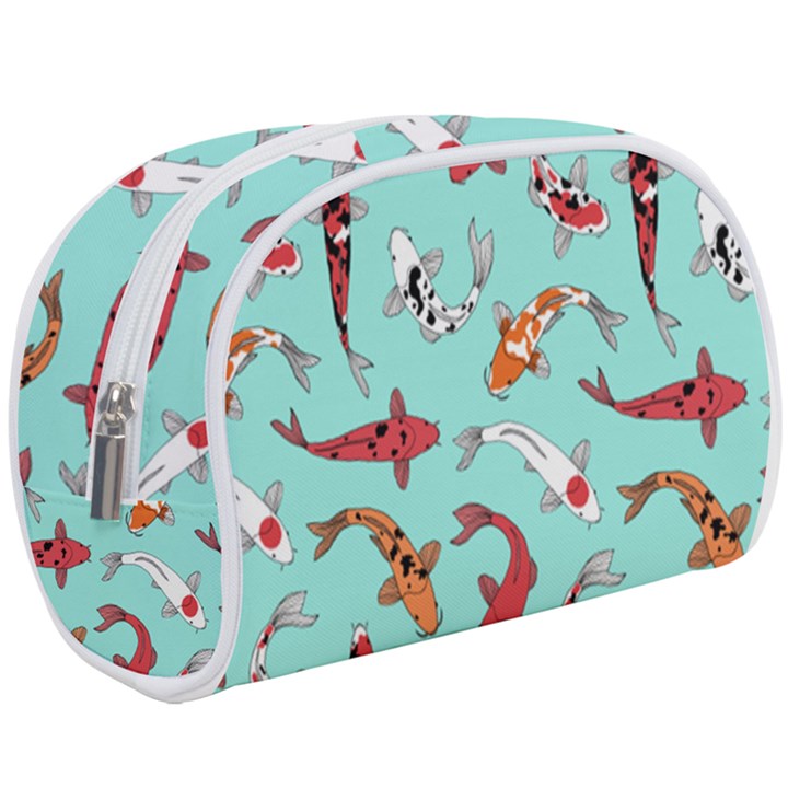 Pattern-with-koi-fishes Make Up Case (Large)