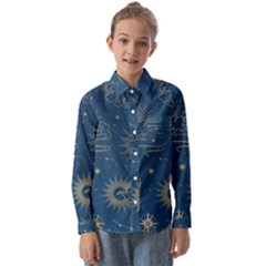 Seamless-galaxy-pattern Kids  Long Sleeve Shirt by uniart180623