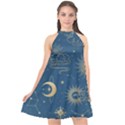 Seamless-galaxy-pattern Halter Neckline Chiffon Dress  View1