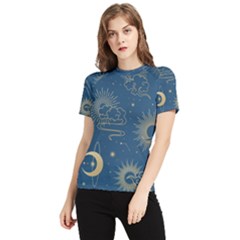 Seamless-galaxy-pattern Women s Short Sleeve Rash Guard by uniart180623