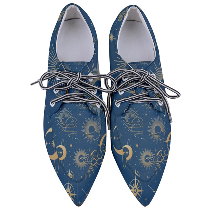 Seamless-galaxy-pattern Pointed Oxford Shoes