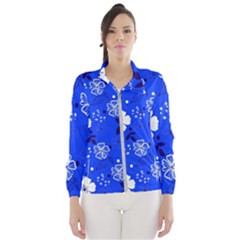 Blooming-seamless-pattern-blue-colors Women s Windbreaker by uniart180623