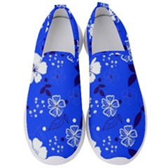 Blooming-seamless-pattern-blue-colors Men s Slip On Sneakers by uniart180623