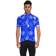 Blooming-seamless-pattern-blue-colors Men s Short Sleeve Cycling Jersey by uniart180623