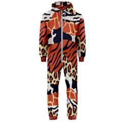 Mixed-animal-skin-print-safari-textures-mix-leopard-zebra-tiger-skins-patterns-luxury-animals-textur Hooded Jumpsuit (men) by uniart180623