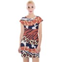 Mixed-animal-skin-print-safari-textures-mix-leopard-zebra-tiger-skins-patterns-luxury-animals-textur Cap Sleeve Bodycon Dress View1