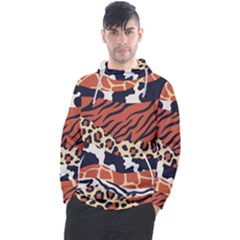 Mixed-animal-skin-print-safari-textures-mix-leopard-zebra-tiger-skins-patterns-luxury-animals-textur Men s Pullover Hoodie by uniart180623