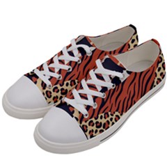 Mixed-animal-skin-print-safari-textures-mix-leopard-zebra-tiger-skins-patterns-luxury-animals-textur Women s Low Top Canvas Sneakers by uniart180623