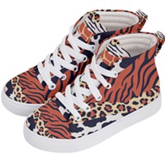 Mixed-animal-skin-print-safari-textures-mix-leopard-zebra-tiger-skins-patterns-luxury-animals-textur Kids  Hi-top Skate Sneakers by uniart180623