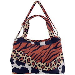 Mixed-animal-skin-print-safari-textures-mix-leopard-zebra-tiger-skins-patterns-luxury-animals-textur Double Compartment Shoulder Bag by uniart180623