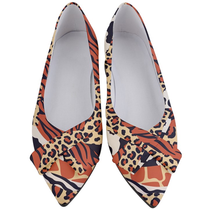 Mixed-animal-skin-print-safari-textures-mix-leopard-zebra-tiger-skins-patterns-luxury-animals-textur Women s Bow Heels