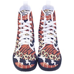 Mixed-animal-skin-print-safari-textures-mix-leopard-zebra-tiger-skins-patterns-luxury-animals-textur Men s High-top Canvas Sneakers by uniart180623