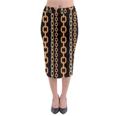 Gold-chain-jewelry-seamless-pattern Midi Pencil Skirt by uniart180623