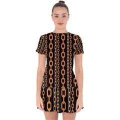 Gold-chain-jewelry-seamless-pattern Drop Hem Mini Chiffon Dress by uniart180623