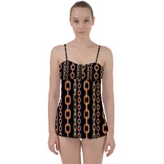 Gold-chain-jewelry-seamless-pattern Babydoll Tankini Set by uniart180623