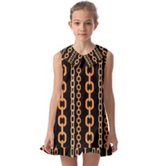 Gold-chain-jewelry-seamless-pattern Kids  Pilgrim Collar Ruffle Hem Dress by uniart180623