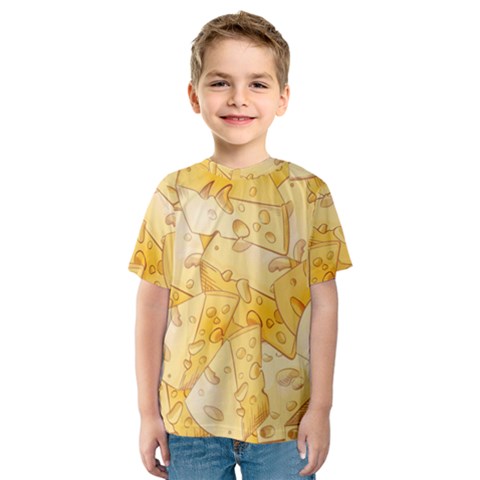 Cheese-slices-seamless-pattern-cartoon-style Kids  Sport Mesh Tee by uniart180623