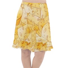 Cheese-slices-seamless-pattern-cartoon-style Fishtail Chiffon Skirt