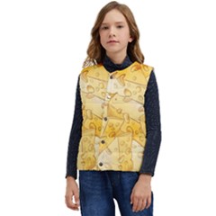 Cheese-slices-seamless-pattern-cartoon-style Kid s Short Button Up Puffer Vest	 by uniart180623