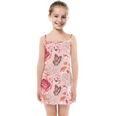 Beautiful-seamless-spring-pattern-with-roses-peony-orchid-succulents Kids  Summer Sun Dress by uniart180623