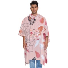 Beautiful-seamless-spring-pattern-with-roses-peony-orchid-succulents Men s Hooded Rain Ponchos by uniart180623