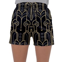 Art-deco-geometric-abstract-pattern-vector Sleepwear Shorts by uniart180623