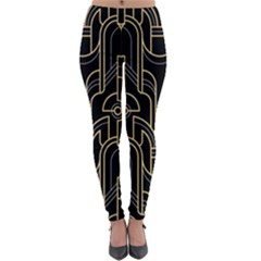 Art-deco-geometric-abstract-pattern-vector Lightweight Velour Leggings by uniart180623