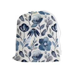 Indigo-watercolor-floral-seamless-pattern Drawstring Pouch (xl) by uniart180623